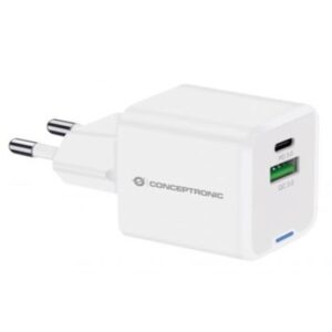 CARICATORE USB PD GAN DA 20 W CONCEPTRONIC ALTHEA15W CON 1P USB-C E 1P USB-A- BIANCO