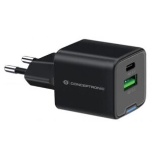 CARICATORE USB PD GAN DA 20 W CONCEPTRONIC ALTHEA15B CON 1P USB-C E 1P USB-A- NERO FINO:31/03