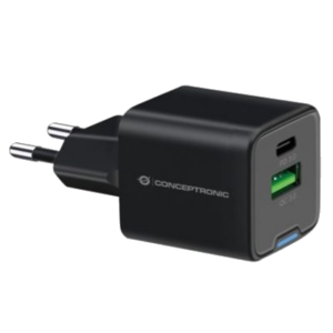 CARICATORE USB PD GAN DA 20 W CONCEPTRONIC ALTHEA15B CON 1P USB-C E 1P USB-A- NERO FINO:31/03