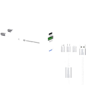 CARICATORE USB PD GAN A 2P DA 33 W CONCEPTRONIC ALTHEA16W CAVO DI RICARICA 3 IN 1-1P USB-C -1P USB-A- BIANCO