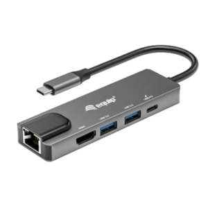 ADATTATORE MULTIFUNZIONE 5 IN 1 EQUIP 133489 USB-C MASCHIOPORTA GIGABIT ETHERNET 2X USB3.2 GEN1 - EAN:40158672317 FINO:31/03