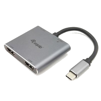 ADATTATORE DOPPIO HDMI USC-C 4 IN 1 EQUIP 133484 SUPP.RISOL.HDMI FINO 4K-2P HDMI 1P USB3.0 - EAN: 4015867225684