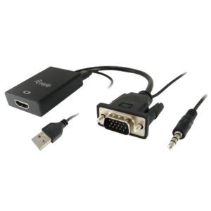 ADATTATORE VGA A HDMI EQUIP 119038 CON AUDIO - NERO - 15CM - RISOL.MAX 1920X1080 PIXEL- EAN: 4015867222430