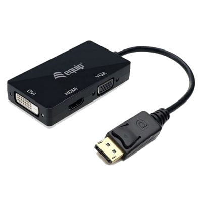 ADATTATORE DA DISPLAYPORT A VGA HDMI DVI EQUIP 133441NERO - EAN: 4015867227541 FINO:31/03