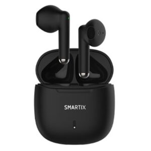 AURICOLARI WIRELESS TWS ATLANTIS SM60-FI9-B SUPP.BLUETOOTH 5.3V BASSA LATENZA-CON CUST. CON FUNZ.RICARICA -NERO