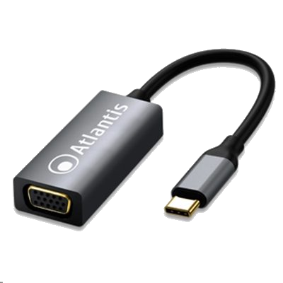 ADATTATORE TYPE-C A VGAATLANTIS A04-TC_VGA RISOL.1920X1080@60HZ-CAVO 8.5CM-ING: 1XTYPE_C - USCITA: 1X VGA