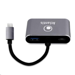ADATTATORE TYPE-C A HDMI+VGA+PD+HUB CONVERTERATLANTIS A04-TC_HD+V+PD -RIS.FINO A 1920X1080@60HZ - CAVO 10CM