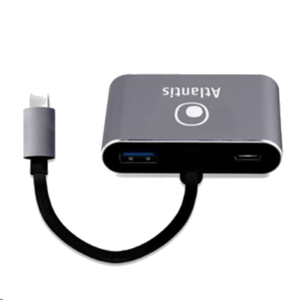 ADATTATORE TYPE-C A HDMI+VGA+PD+HUB CONVERTERATLANTIS A04-TC_HD+V+PD -RIS.FINO A 1920X1080@60HZ - CAVO 10CM