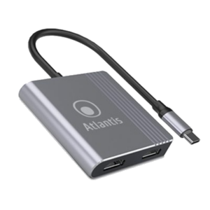 ADATTATORE TYPE-C A DUAL HDMI ATLANTIS A04-TC_2HDMI+ -RIS.FINO A 1920X1080@60HZ - CAVO 18CM