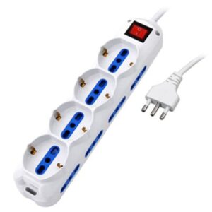 MULTIPRESA 12P ATLANTIS P011-SL2514-W BIANCA CON 4 SCHUKO/ITA-BIPASSO+8P ITALIANO/EUROPA-CONNET.BIPASSO 10A/16A SPINA 10A/16A