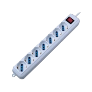 MULTIPRESA 7P ATLANTIS P011-SL3007-W (7 SCHUKO/ITA-BIPASSO) +INTERR. BIANCA - EAN 8026974013398 -GAR.2 ANNI-