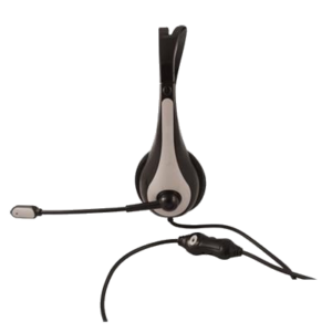 CUFFIA+MICROFONO ATLANTIS P003-VA5100-G CON REGOLATORE DI VOLUME E INSERTO GRIGIO EAN 8026974013633 -GARANZIA 2 ANNI-