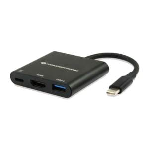 ADATTATORE MULTIFUNZIONE 3IN1 CONCEPTRONIC DONN01B DA USB TYPE-C A HDMI-SUPP.RISOL.HDMI FINO A 4K*2K 30HZ. FINO:31/03