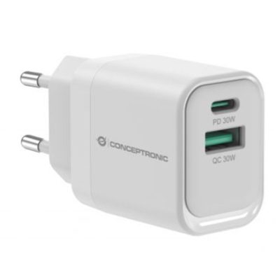 CARICATORE USB PD GAN A 2P DA 33 W CONCEPTRONIC ALTHEA19W33USB-C X 1, USB-A X 1, QC 3.0, PPS, PD 3.0