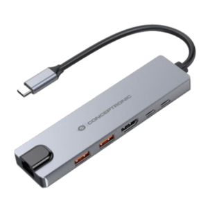 DOCKING STATION 6IN1 CONCEPTRONIC DONN29G USB3.2 GEN2HDMI 4K60HZ, USB-A 10 GBPS X 2, USB-C 10 GBPS, GBE LAN, USB PD 3.1 DA 140 W