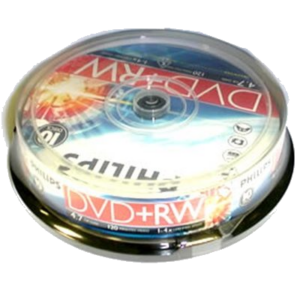 DVD+RW 4X PHILIPS PHDVDRW/10 120MIN 4.7GB CAMPANA DA 10PZ