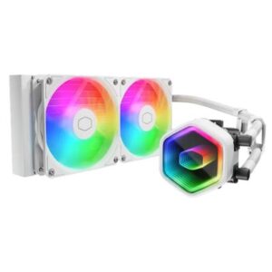 DISS A LIQUIDO COOLER MASTER MLW-D24M-A18PA-RW MASTERLIQUID 240 CORE II ARGB BIANCO LGA1851-1700 AM5-AM4 2XFAN 277X119,2X27,2MM