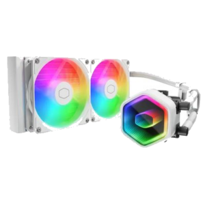 DISS A LIQUIDO COOLER MASTER MLW-D24M-A18PA-RW MASTERLIQUID 240 CORE II ARGB BIANCO LGA1851-1700 AM5-AM4 2XFAN 277X119,2X27,2MM